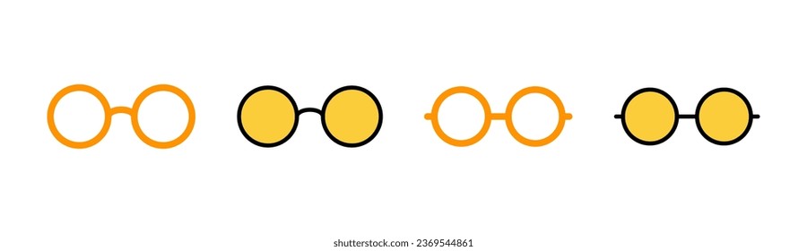 Icono de lentes para aplicación web y móvil. Signo y símbolo de lentes