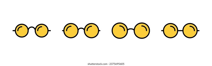 Glasses icon set for web and mobile app. Glasses sign and symbol