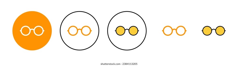 Glasses icon set for web and mobile app. Glasses sign and symbol