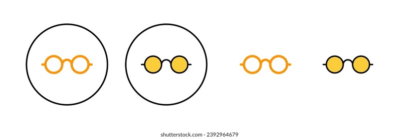 Glasses icon set for web and mobile app. Glasses sign and symbol