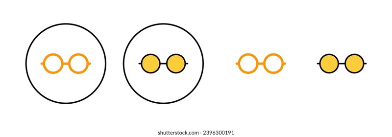 Glasses icon set for web and mobile app. Glasses sign and symbol