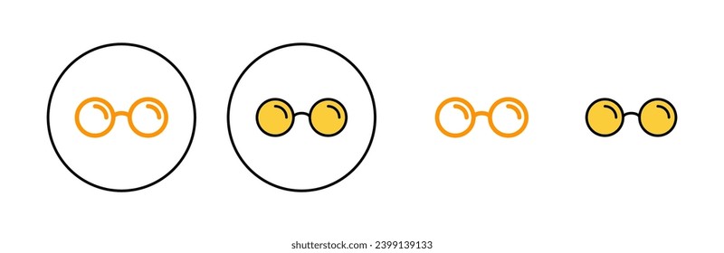 Glasses icon set for web and mobile app. Glasses sign and symbol