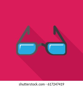Glasses icon with shadow