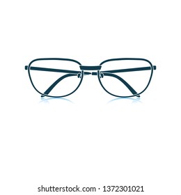 Icono de lentes. Diseño de reflexión de sombra. Ilustración vectorial.