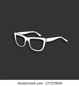 Glasses icon with shadow - vector illustration