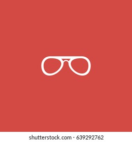glasses icon. sign design. red background