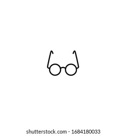 glasses icon. simple, flat, black, outline.