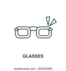 Glasses icon. Simple illustration from ophthalmology collection. Creative Glasses icon for web design, templates, infographics and more