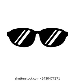 Glasses icon. Sunglasses. Black silhouette. Front view. Vector simple flat graphic illustration. Isolated object on a white background. Isolate.