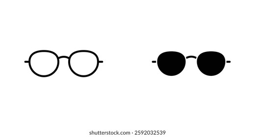 Glasses icon symbol collection on white background.