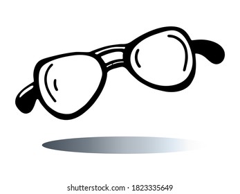 Glasses icon. Template isolated on white background. 2D simple flat style graphic design. Can be used for any purposes. Vector EPS10 