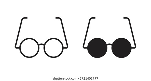 Brillensymbol für Vorlage. Vektorgrafik-Symbolsatz