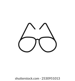 Glasses icon Thin line flat illustration