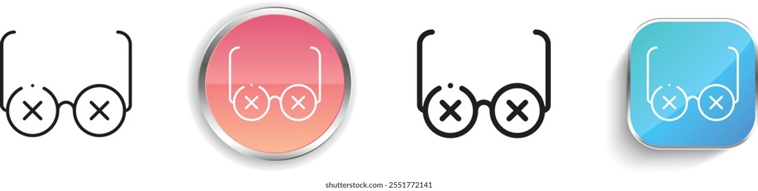 glasses icon. Thin Linear, Regular and Button Style Design Isolated On White Background