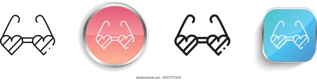glasses icon. Thin Linear, Regular and Button Style Design Isolated On White Background
