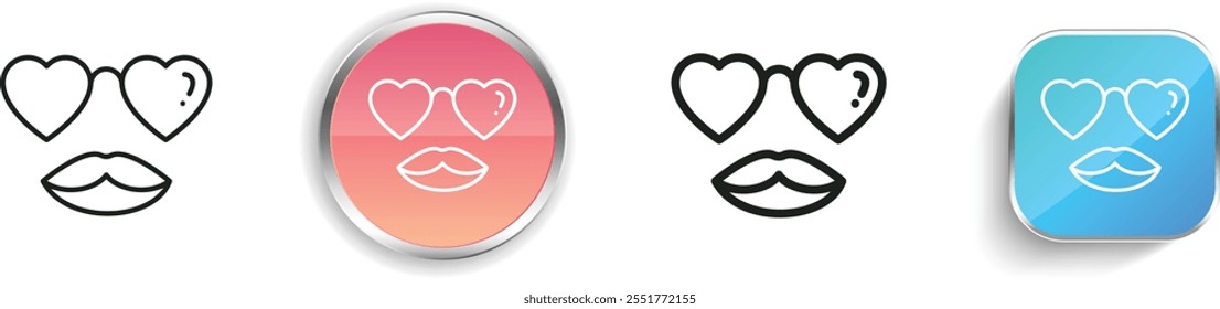 glasses icon. Thin Linear, Regular and Button Style Design Isolated On White Background