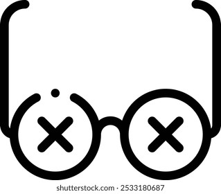 Icono de gafas. Diseño De Estilo Lineal Delgado Aislado Sobre Fondo Blanco