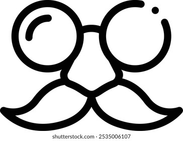 Icono de gafas. Diseño De Estilo Lineal Delgado Aislado Sobre Fondo Blanco