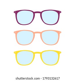Glasses icon for trendy flat style for graphic design, web-site. Stock Vector illustration.