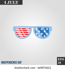 Glasses icon in trendy flat style isolated on grey background. Usa independence day symbol for your design, logo, UI. Vector illustration, EPS10.