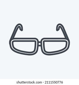 Glasses Icon in trendy line style isolated on soft blue background