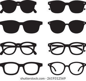 Glasses Icon Vector Bundle - Perfect for Fashion Brands, Eyewear Shops, Vision Campaigns, and Optical Designs