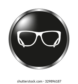 glasses icon - vector button