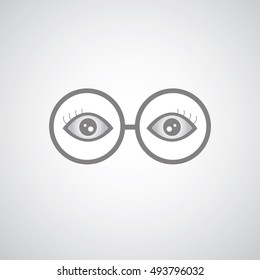 glasses icon vector design on gray background