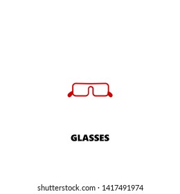 glasses icon. glasses vector design. sign design. red color