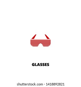 glasses icon. glasses vector design. sign design. red color