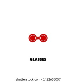 glasses icon. glasses vector design. sign design. red color