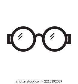 Glasses icon vector design template in black color isolated sign on white background