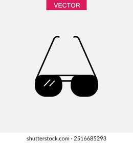 Glasses icon vector, eye glasses icon vector flat black illustration for web and app..eps