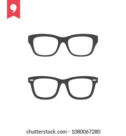 Glasses icon vector, eyeglasses symbol. Accessory pictogram, flat vector sign isolated on white background.