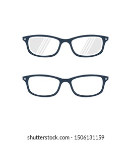 Glasses icon vector, eyeglasses symbol. Accessory pictogram, flat vector sign isolated on white background. Simple vector illustration for graphic and web design