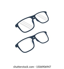 Glasses icon vector, eyeglasses symbol. Accessory pictogram, flat vector sign isolated on white background. Simple vector illustration for graphic and web design