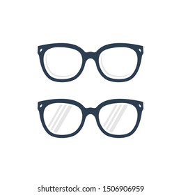 Glasses icon vector, eyeglasses symbol. Accessory pictogram, flat vector sign isolated on white background. Simple vector illustration for graphic and web design