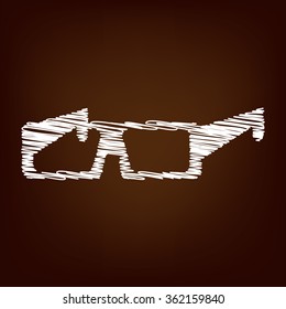 Glasses icon. Vector illustration with chalk effect