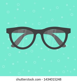 Glasses Icon. Vector illustration. Elements for design. Glasses Icon on blue background.