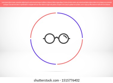 Glasses Icon. Vector illustration. Elements for design. Glasses Icon on blue background.flat eye glasses icon symbol sign, logo template, vector, eps 10

