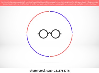 Glasses Icon. Vector illustration. Elements for design. Glasses Icon on blue background.flat eye glasses icon symbol sign, logo template, vector, eps 10

