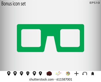 glasses icon, vector illustration eps10