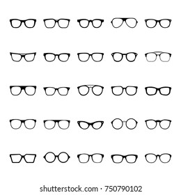 Glasses Icon Vector Illustration Set