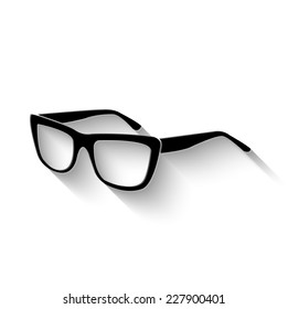 glasses icon - vector illustration with shadow