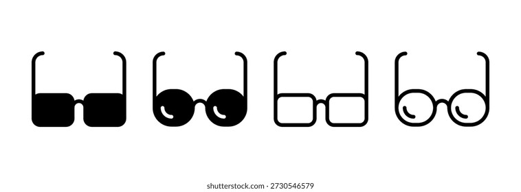 Ilustração vetorial de ícone de óculos. Signo e símbolo dos óculos