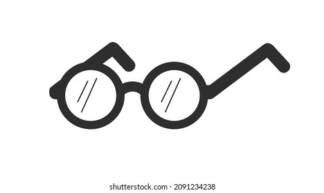 Glasses Icon. Vector isolated editable black and white illustration