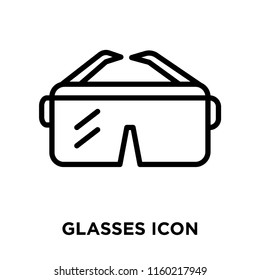 Glasses icon vector isolated on white background, Glasses transparent sign , linear symbol and stroke design elements in outline style