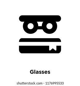 Glasses icon vector isolated on white background, logo concept of Glasses sign on transparent background, filled black symbol