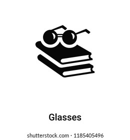 Glasses icon vector isolated on white background, logo concept of Glasses sign on transparent background, filled black symbol