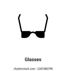 Glasses icon vector isolated on white background, logo concept of Glasses sign on transparent background, filled black symbol